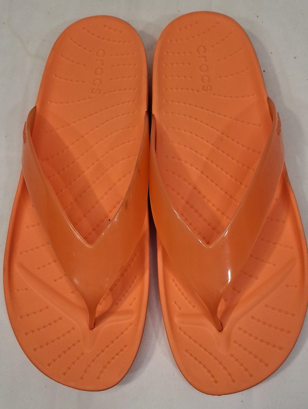 CROCS Bright Orange Comfort Thong Flip Flop Slides